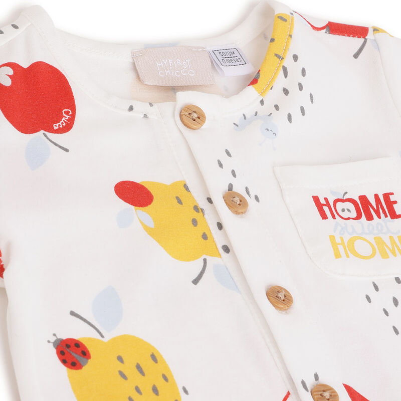 Infants Natural Printed Short Sleeve Rompers image number 2